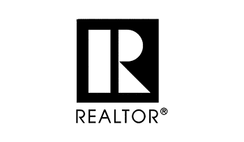 Black and white REALTOR logo with stylized R.